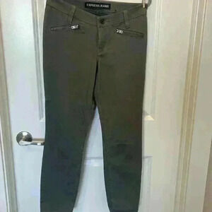 Express Stella Low Rise Legging ankle Green Stretch Denim Womens Jeans size 4